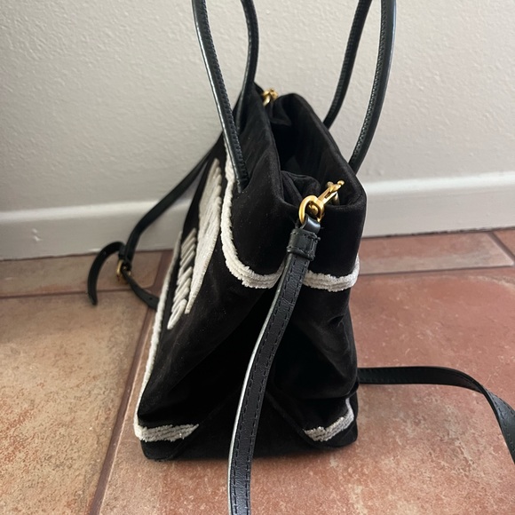 MOSCHINO COUTURE VELVET SIGNATURE TOTE (USED) - Picture 4 of 6